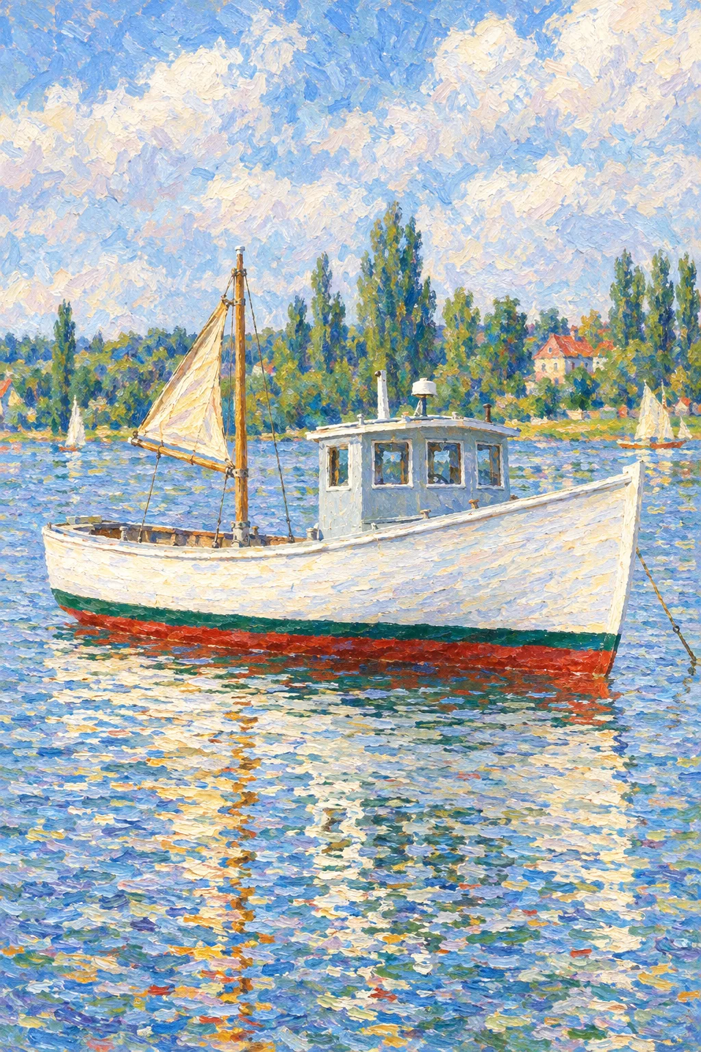 The Downeaster painted in the Argenteuil 1874 style: Your boat, in broken colour at Argenteuil