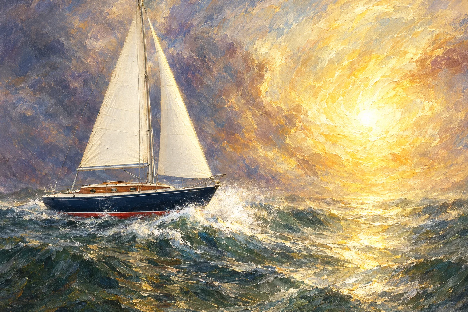 The Sloop painted broadside in the Turner’s Weather style: Your boat, at the centre of Turner’s weather